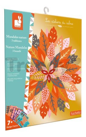 Mini kreatívna sada Mandala Jesenná príroda Nature Mandalas Atelier Janod na vytvorenie 3 obrazov od 7 rokov J07755