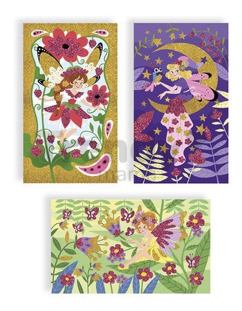 Midi kreatívna sada farebný piesok Víly Glitter Fairies Atelier Janod 6-dielna od 4 rokov J07806