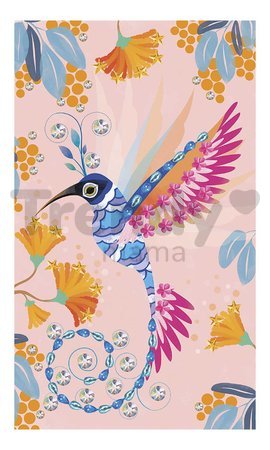 Midi kreatívna sada trblietavé obrázky Vtáčik Strass Beautiful Bird Atelier Janod so štrasovými korálkami na vytvorenie 3 obrazov od 7 rokov J07810