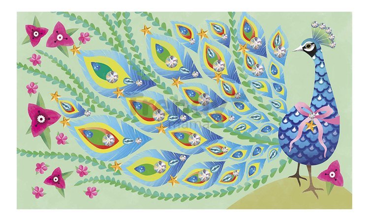 Midi kreatívna sada trblietavé obrázky Vtáčik Strass Beautiful Bird Atelier Janod so štrasovými korálkami na vytvorenie 3 obrazov od 7 rokov J07810