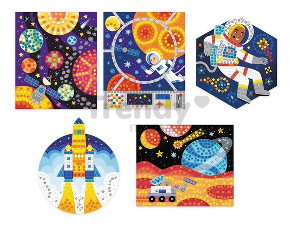Maxi kreatívna sada Mozaika Vesmír Mosaic Space Atelier Janod 14 listov od 7 rokov J07855