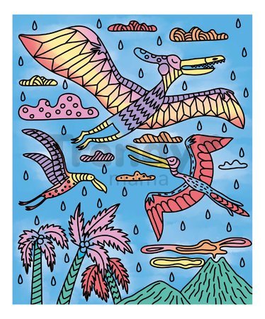 Maxi kreatívna sada Maľovanie Dinosaurus Magic Painting Dinosaur Atelier Janod 6 magických malieb od 6 rokov J07873
