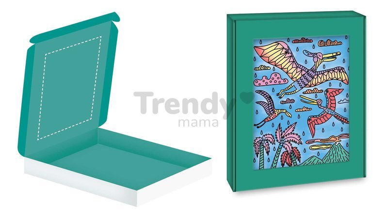 Maxi kreatívna sada Maľovanie Dinosaurus Magic Painting Dinosaur Atelier Janod 6 magických malieb od 6 rokov J07873
