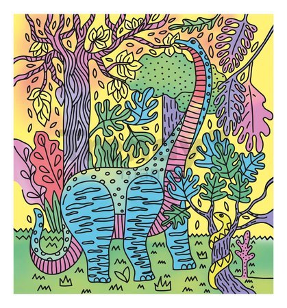 Maxi kreatívna sada Maľovanie Dinosaurus Magic Painting Dinosaur Atelier Janod 6 magických malieb od 6 rokov J07873