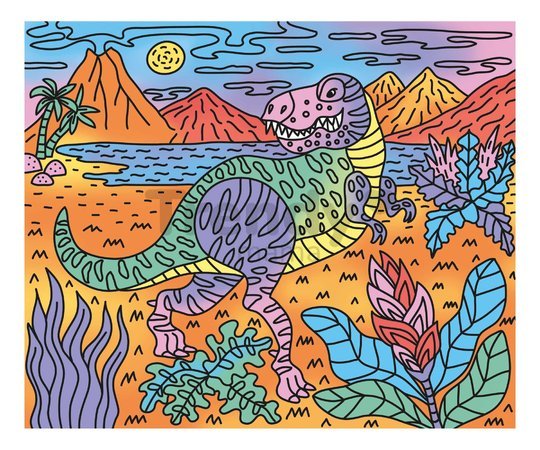 Maxi kreatívna sada Maľovanie Dinosaurus Magic Painting Dinosaur Atelier Janod 6 magických malieb od 6 rokov J07873