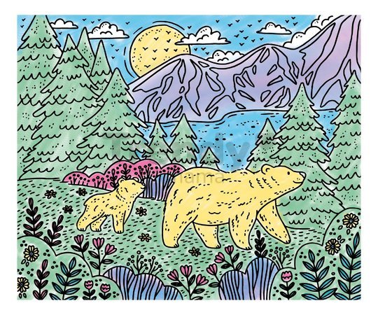 Maxi kreatívna sada Maľovanie Lesné zvieratká Magic Painting Forest Atelier Janod 6 magických malieb od 6 rokov J07874
