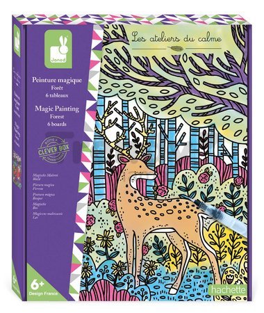 Maxi kreatívna sada Maľovanie Lesné zvieratká Magic Painting Forest Atelier Janod 6 magických malieb od 6 rokov J07874