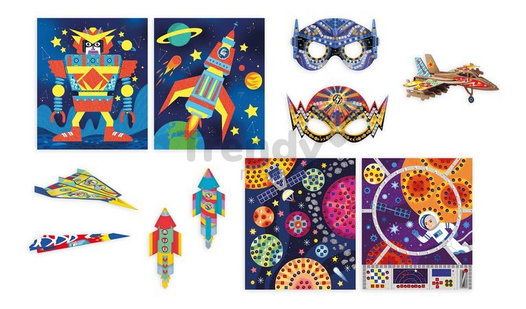 Maxi kreatívna sada Vesmírne dobrodružstvá Multi-activity Sky Adventurers Atelier Janod XXL sada s aktivitami 420-dielna od 7 rokov J07876