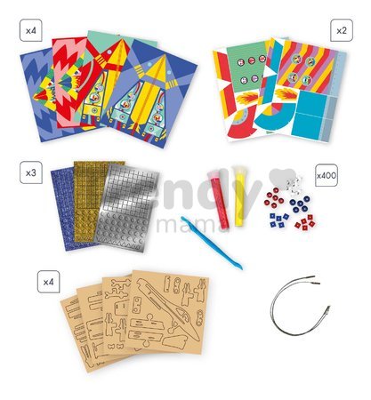 Maxi kreatívna sada Vesmírne dobrodružstvá Multi-activity Sky Adventurers Atelier Janod XXL sada s aktivitami 420-dielna od 7 rokov J07876