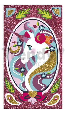 Midi kreatívna sada farebný piesok Jednorožec Glitter Unicorns Atelier Janod s trblietkami od 7 rokov J07883