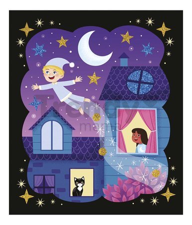 Maxi kreatívna sada Čarovná noc Magic Night Atelier Janod trblietavý piesok svietiaci v tme od 5 rokov J07885