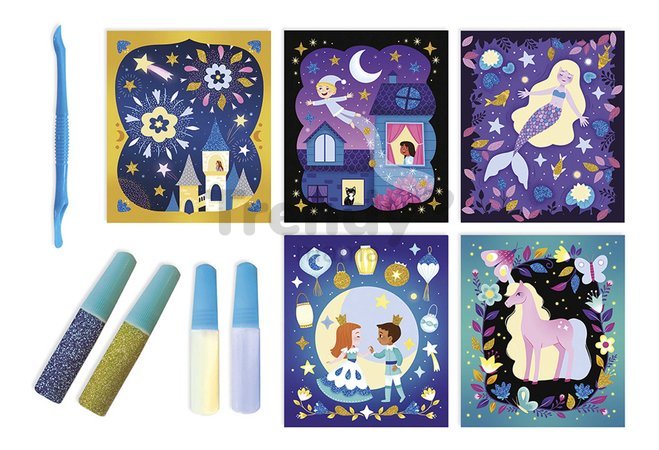 Maxi kreatívna sada Čarovná noc Magic Night Atelier Janod trblietavý piesok svietiaci v tme od 5 rokov J07885