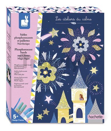 Maxi kreatívna sada Čarovná noc Magic Night Atelier Janod trblietavý piesok svietiaci v tme od 5 rokov J07885