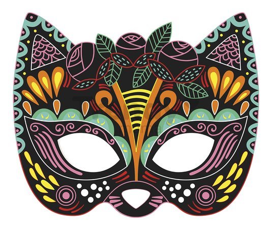 Mini kreatívna sada Party Masky Scratch Art Party Masks Atelier Janod vyškrabovacie obrázky 5 masiek od 5 rokov J07890