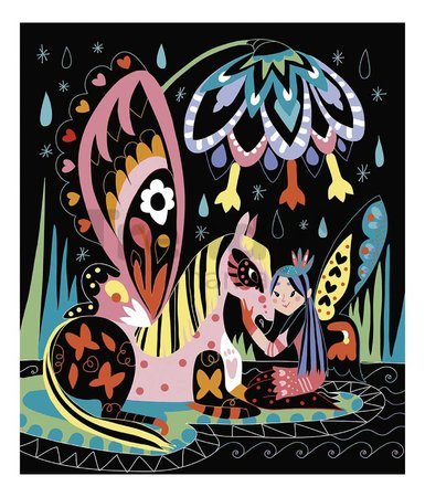 Maxi kreatívna sada Kone a Jednorožce Scratch Art Horses and Unicorns Atelier Janod vyškrabovacie obrázky 8 kariet od 7 rokov J07895