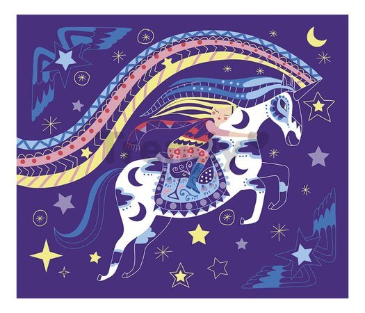Maxi kreatívna sada Kone a Jednorožce Scratch Art Horses and Unicorns Atelier Janod vyškrabovacie obrázky 8 kariet od 7 rokov J07895