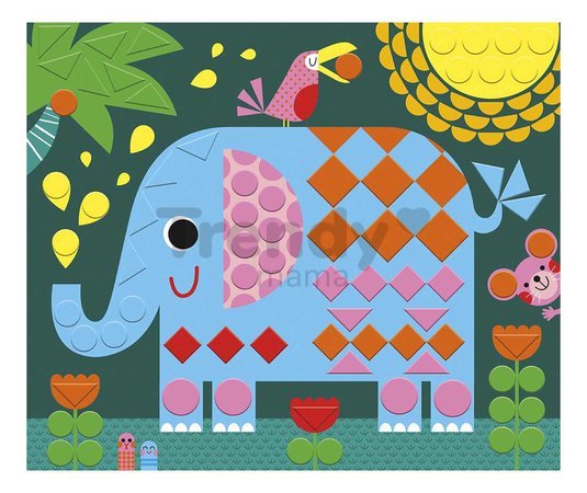 Mini kreatívna sada Mozaika Zvieratká Mosaics Animals Atelier Janod 3 karty J07899