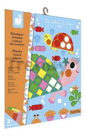 Mini kreatívna sada Mozaika Zvieratká Mosaics Animals Atelier Janod 3 karty J07899