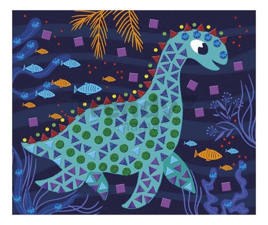 Maxi kreatívna sada Mozaika Dinosaury Mosaics Dinosaurs Atelier Janod 8 kariet od 4 rokov J07903