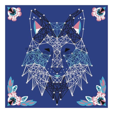 Maxi kreatívna sada Tvoríme so šnúrkami Zvieratká String Art Animal Pictures Atelier Janod 5 kariet a 800 klinčekov od 10 rokov J07912