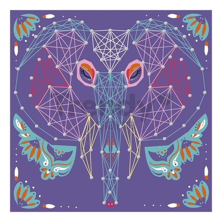 Maxi kreatívna sada Tvoríme so šnúrkami Zvieratká String Art Animal Pictures Atelier Janod 5 kariet a 800 klinčekov od 10 rokov J07912