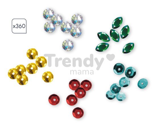 Midi kreatívna sada Obrázky s flitrami Draky Sequins to Stick Dragons Atelier Janod 3 obrázky a 360 flitrov od 6 rokov J07921