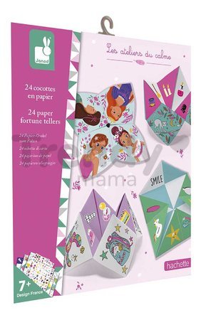 Mini kreatívna sada Nebo peklo raj Origami Paper Fortune Tellers Atelier Janod papierové skladačky 24 kariet od 7 rokov J07941
