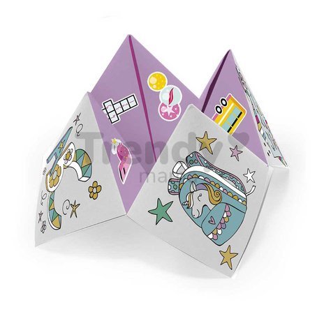 Mini kreatívna sada Nebo peklo raj Origami Paper Fortune Tellers Atelier Janod papierové skladačky 24 kariet od 7 rokov J07941