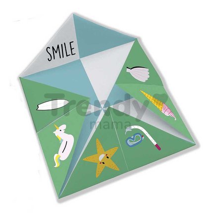 Mini kreatívna sada Nebo peklo raj Origami Paper Fortune Tellers Atelier Janod papierové skladačky 24 kariet od 7 rokov J07941