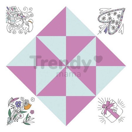 Mini kreatívna sada Nebo peklo raj Origami Paper Fortune Tellers Atelier Janod papierové skladačky 24 kariet od 7 rokov J07941