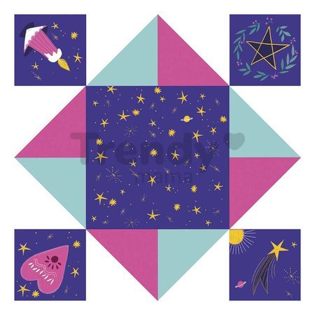Mini kreatívna sada Nebo peklo raj Origami Paper Fortune Tellers Atelier Janod papierové skladačky 24 kariet od 7 rokov J07941