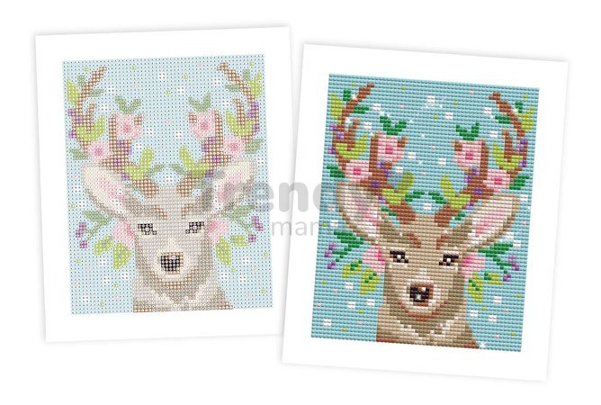 Maxi kreatívna sada Trblietavý obraz Jeleň Diamond Painting Stag Atelier Janod 3900 kamienkov od 8 rokov J07948
