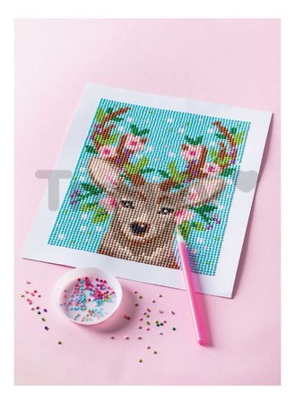 Maxi kreatívna sada Trblietavý obraz Jeleň Diamond Painting Stag Atelier Janod 3900 kamienkov od 8 rokov J07948