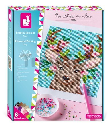Maxi kreatívna sada Trblietavý obraz Jeleň Diamond Painting Stag Atelier Janod 3900 kamienkov od 8 rokov J07948