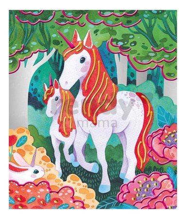 Maxi kreatívna sada 3D maľovanie Jednorožce Pearlescent and 3D Painting Unicorns Atelier Janod 4 obrázky a 2 farby od 7 rokov J07951