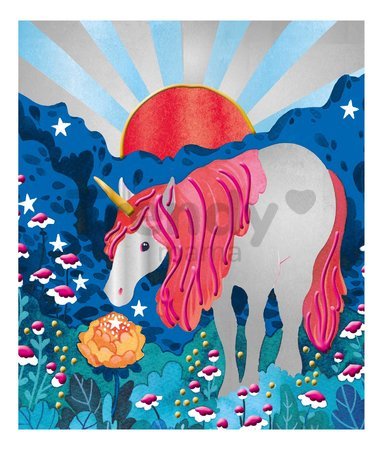 Maxi kreatívna sada 3D maľovanie Jednorožce Pearlescent and 3D Painting Unicorns Atelier Janod 4 obrázky a 2 farby od 7 rokov J07951