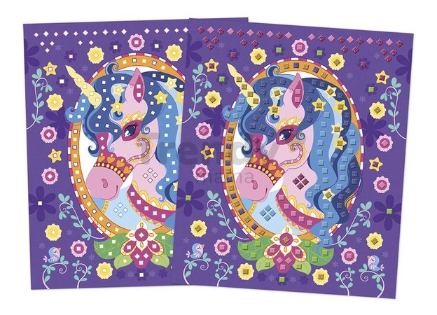 Mini kreatívna sada Mozaika Jednorožec Mosaics Ponies and Unicorns Atelier Janod 6 listov od 5 rokov J07957