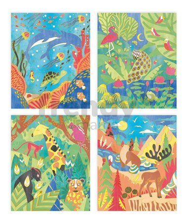 Maxi kreatívna sada Maľovanie vodovými farbami Zvieratká Golden Pictures Watercolor Animals Atelier Janod 4 obrázky od 6 rokov J07959