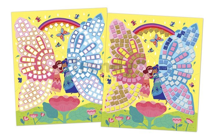 Maxi kreatívna sada Mozaika Víly Mosaics Fairies Atelier Janod 8 listov od 5 rokov J07960