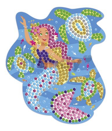 Maxi kreatívna sada Mozaika Delfíny a Morské panny Mosaics Dolphins and Mermaids Atelier Janod 5 obrázkov od 7 rokov J07961