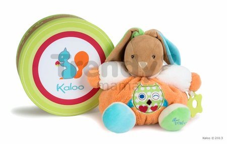 Plyšový zajačik Colors-Chubby Rabbit Owl Kaloo s hrkálkou a hryzátkom 25 cm v darčekovom balení pre najmenších