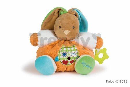 Plyšový zajačik Colors-Chubby Rabbit Owl Kaloo s hrkálkou a hryzátkom 25 cm v darčekovom balení pre najmenších