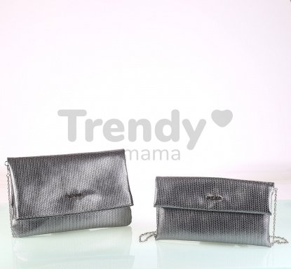Metalické psaníčko z eko kůže Kbas stříbrné 085729PL