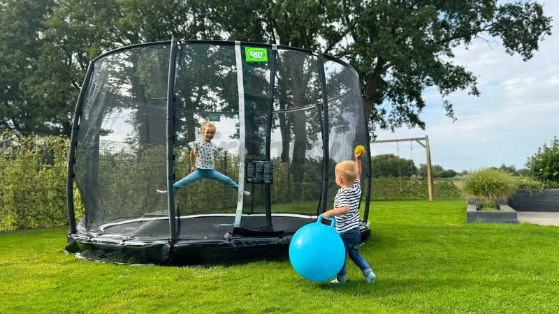 Trampolína s ochrannou sieťou Allure Premium ground Exit Toys prízemná priemer 427 cm čierna ET08651410