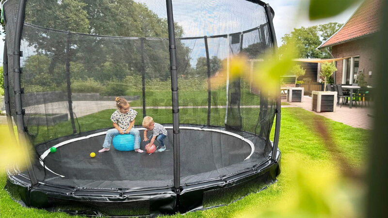 Trampolína s ochrannou sieťou Allure Premium ground Exit Toys prízemná priemer 427 cm čierna ET08651410