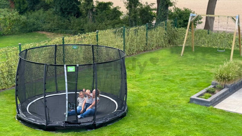 Trampolína s ochrannou sieťou Allure Premium ground Exit Toys prízemná priemer 427 cm čierna ET08651410