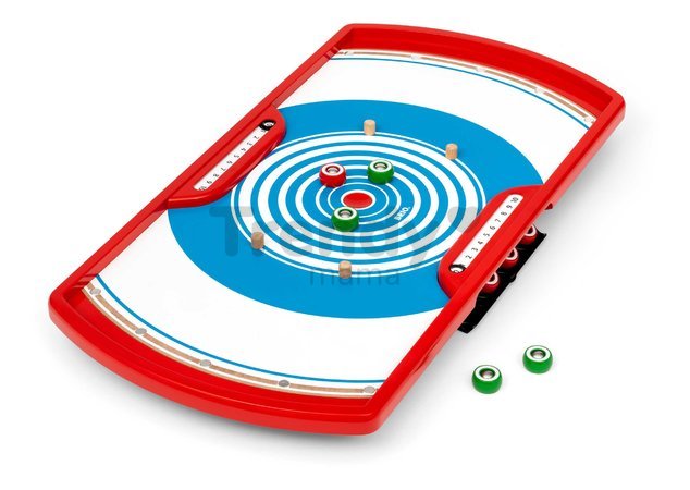 Drevená hra Curling Shuffleshot BRIO s hracou doskou a 8 diskami s počítadlom bodov od 6 rokov BRIO0907