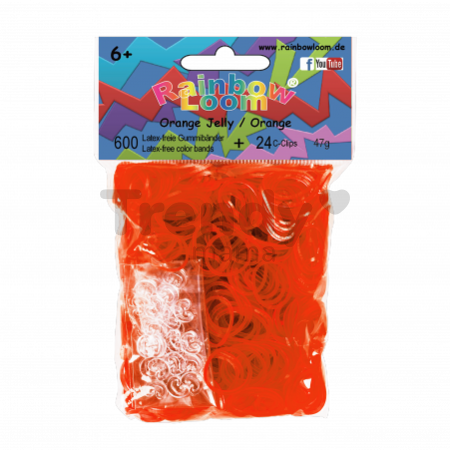 Rainbow Loom originálne transparentné gumičky 600 kusov oranžové od 6 rokov