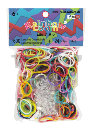 Rainbow Loom originálne gumičky mix farieb 600 kusov od 6 rokov