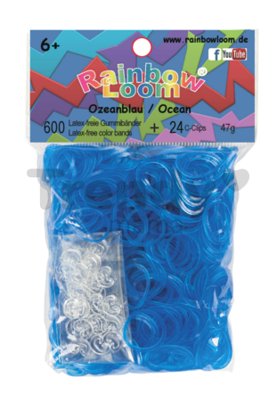 Rainbow Loom originálne transparentné gumičky 600 kusov svetlomodré od 6 rokov